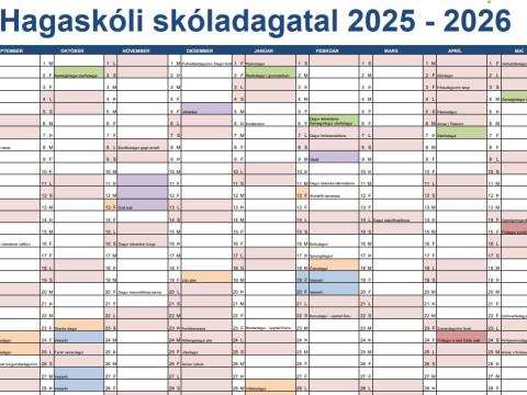 Skjáskot af skóladagatali