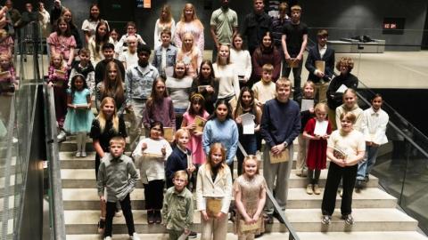 Award recipients after the ceremony at Harpa.
